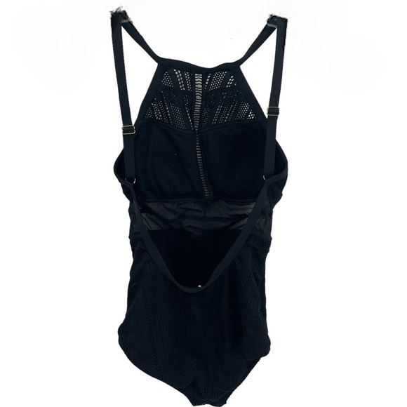 Afriel & Tabbris Australia Mesh Cutout High Neck Swimsuit Size 4 Black Women’s - Picture 2 of 9